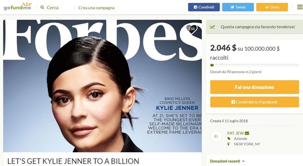 I fan donano soldi a Kylie Jenner: «Così potrà essere la più ricca del mondo». Ora ha 900 milioni di dollari