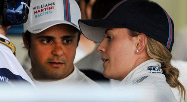 Susie Stoddart Wolff nel box Williams con Felipe Massa