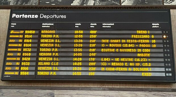 Treni cancellati e deviati, l'elenco completo: disagi a Roma, Firenze, Napoli, Milano e Venezia