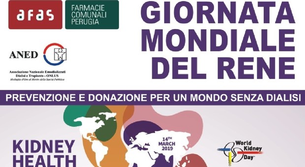 La locandina della Giornata mondiale del rene a Perugia