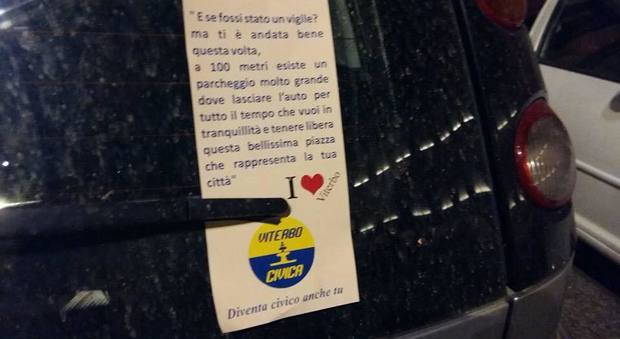 La protesta contro il parcheggio selvaggio a Viterbo