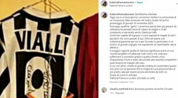 Gianluca Vialli, ritrovata la sua maglia rubata da un ristorante a Cremona