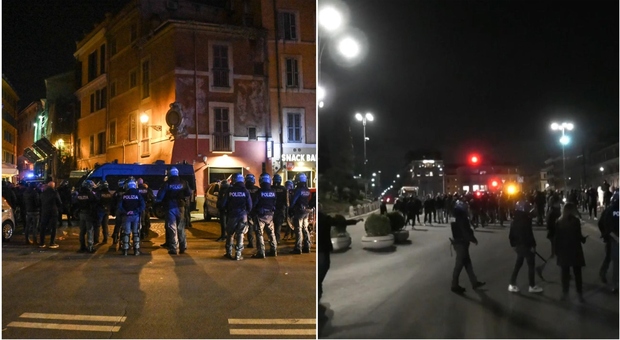 Roma Feyenoord: mazze, bastoni e martelli trovati tra i tifosi giallorossi. Gli agenti blocca gruppo di 20 persone