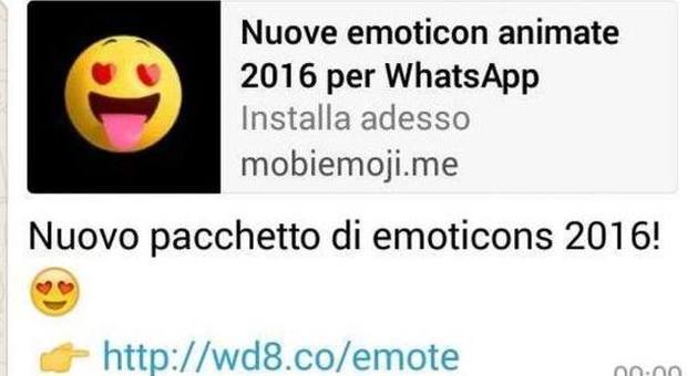 "Nuove emoji animate per WhatsApp", ma è un virus. Ecco come difendersi
