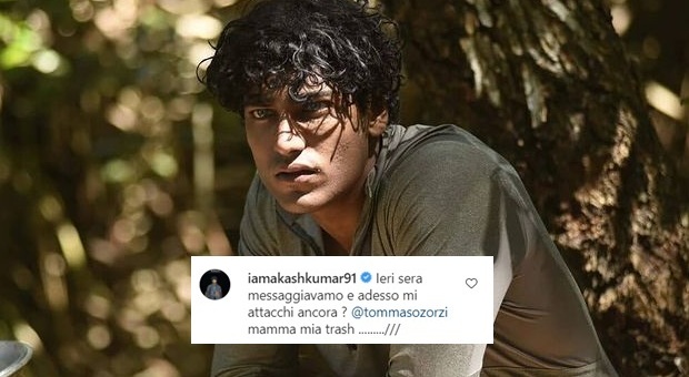Isola 2021, Akash Kumar risponde agli attacchi di Tommaso Zorzi: «Mamma mia che trash»