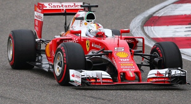 La Ferrari di Sebastian Vettel a Shanghai