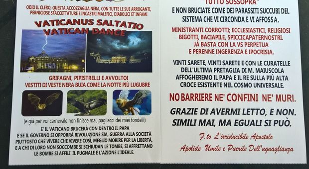 Manifesti contro il Papa al santuario della Grottella: è giallo