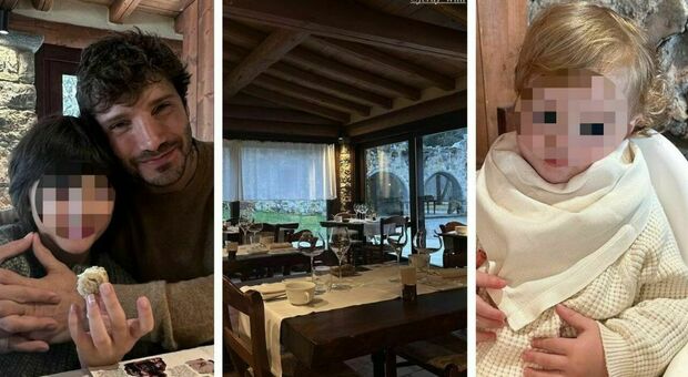 Belen e Stefano De Martino, pranzo romantico con i figli. I fan: «Santiago uguale al papà, Luna Marì invece...»