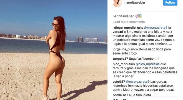 Zarate, la moglie posta una foto sexy su Instagram e lui la insulta: "Svergognata, cancellala"