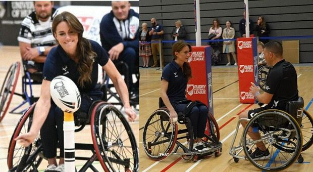 Kate Middleton in sedia a rotelle gioca a rugby con i disabili: la nuova "principessa del popolo" piace sempre di più