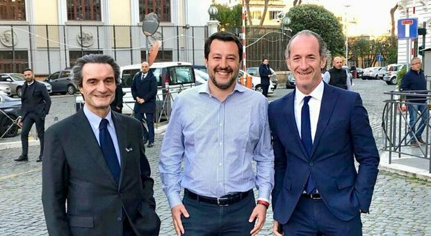 Attilio Fontana, Matteo Salvini e Luca Zaia