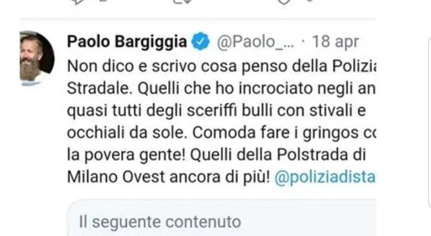 Paolo Bargiggia: «Poliziotti gringos con i deboli». Sdegno di Fsp Polizia: «Il suo odio fa pensare a rancori personali»