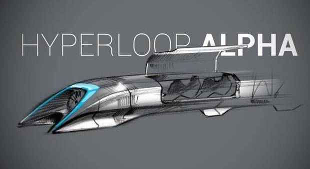 ll progetto del treno Hyperloop (foto Hyperloop)