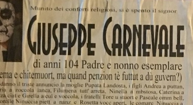«Morto a 104 anni Giuseppe Carnevale», va in scena il funerale
