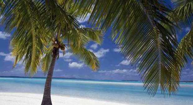 Spiaggia di Aiutaki alle Isole Cook