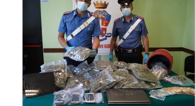 La marijuana sequestrata dai carabinieri