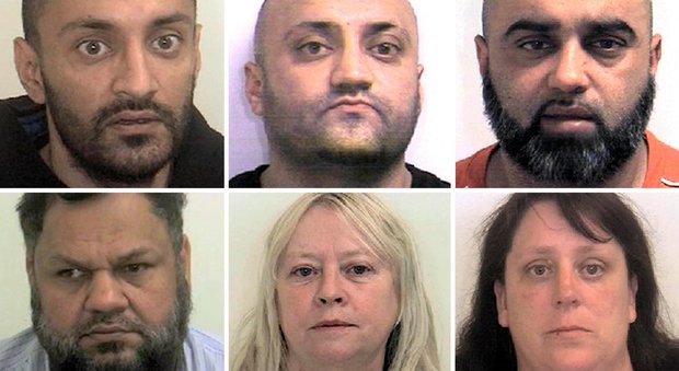 Arshid Hussain, Basharat Hussain, Bannaras Hussain, Shelley Davies, Karen MacGregor e Qurban Ali. (South Yorkshire police)