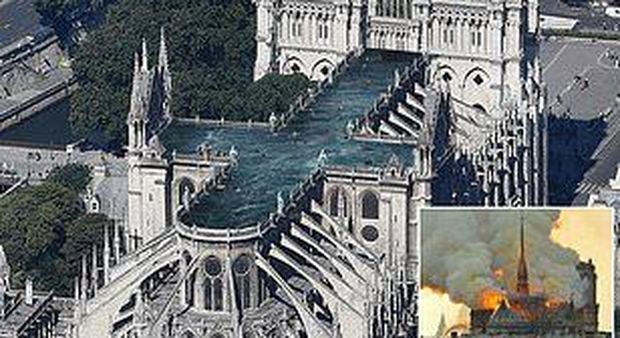 Notre Dame, tra i progetti per la ricostruzione una piscina a forma di croce sul tetto