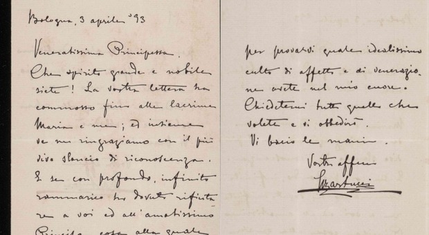 La lettera di Giuseppe Martucci alla principessa Pignatelli del 1893