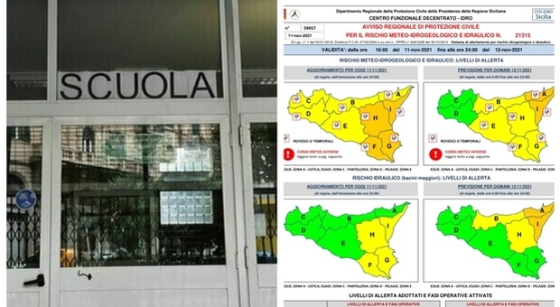 Scuole chiuse domani in Sicilia, l'elenco dei comuni a rischio. A Catania è allerta arancione