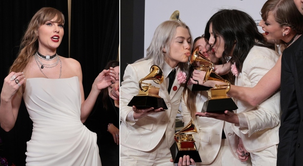 Grammy Awards, il record di Taylor Swift: miglior album dell'anno (per la quarta volta). Sul palco a sorpresa anche Céline Dion