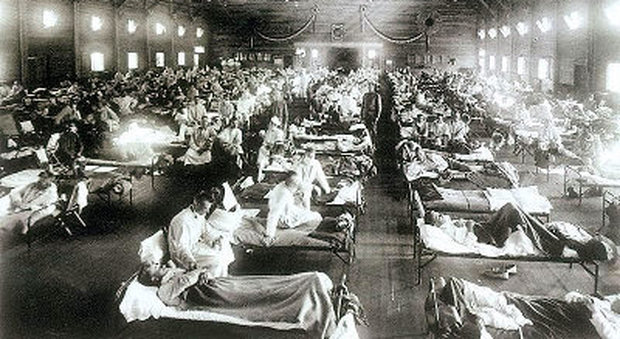I malati di influenza spagnola nel 1918 negli Stati Uniti