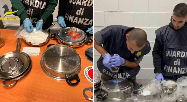 Da Malpensa alle Marche, 4 chili di coca viaggiavano dentro un set di pentole: arrestata casalinga pusher