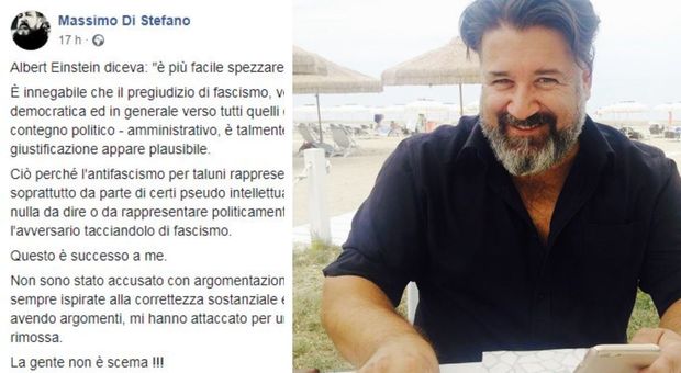 Assessore Di Stefano posta frasi e foto di Mussolini su Fb, poi le dimissioni. Il sindaco: «Gesto di maturità»