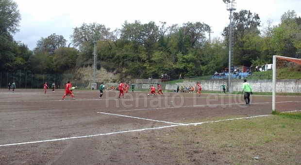 Una fase del match d'andata tra Selci e Piazza Tevere (foto Leti)