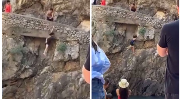 Turista scivola da una scogliera, paura sulla Costiera Amalfitana: «Voleva girare un video ricordo»