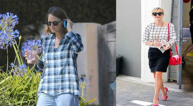 Celebrities con la camicia a quadri. Jodie Foster e Reese Witherspoon