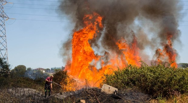 Incendi, appello da Zingaretti ai sindaci: «Sfalciare l'erba sulle strade per prevenirli»