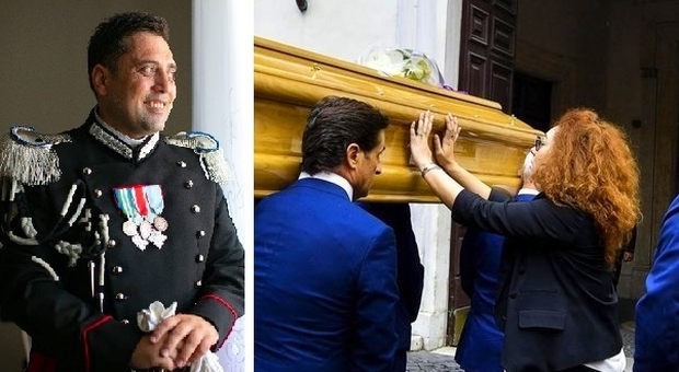 Carabiniere ucciso, la moglie Rosa Maria in lacrime alla camera ardente