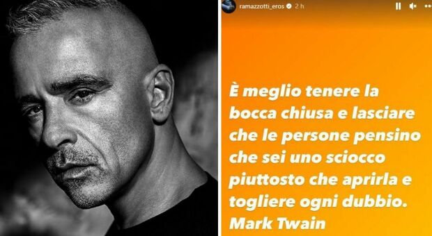 Eros Ramazzotti e il messaggio misterioso su Instagram: «Meglio tenere la bocca chiusa». A chi è rivolto?