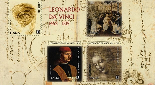 Leonardo, anche il francobollo della “Scapiliata” per celebrare i 500 anni dalla morte