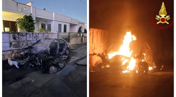 Salento, incendio nella notte: distrutta l'auto di un sindaco