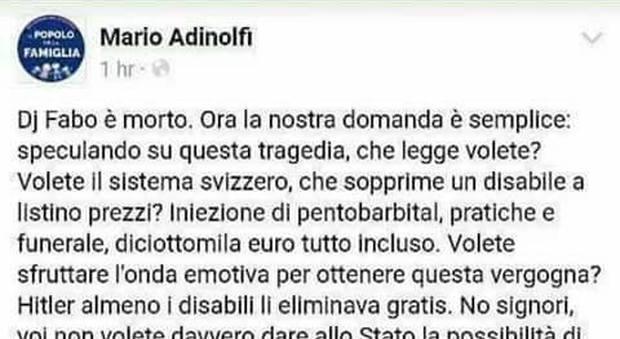 Dj Fabo, Adinolfi choc: "Hitler i disabili li eliminava gratis"