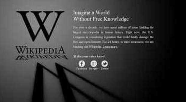 Wikipedia oscurata, il Web protesta contro la legge anti-pirateria Usa
