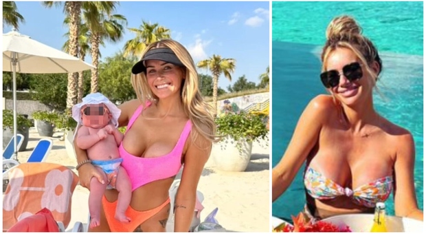 In bikini con la figlia in braccio, l'influencer scatena le critiche: «È ustionata e tu pensi alle foto»