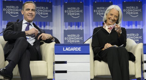 Mark Carney (Boe) con Christine Lagarde (Fmi)