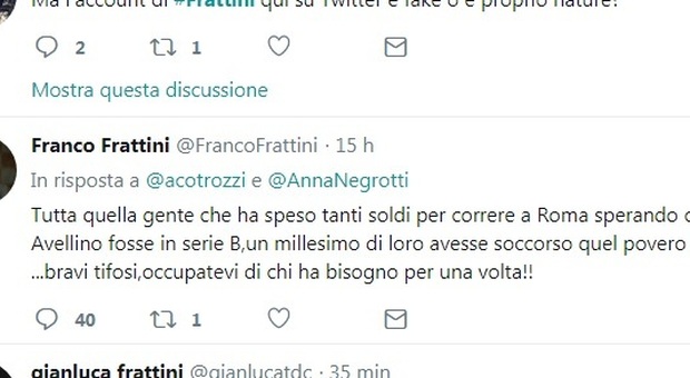 Il tweet di Frattini scatena l'ira dei tifosi biancoverdi