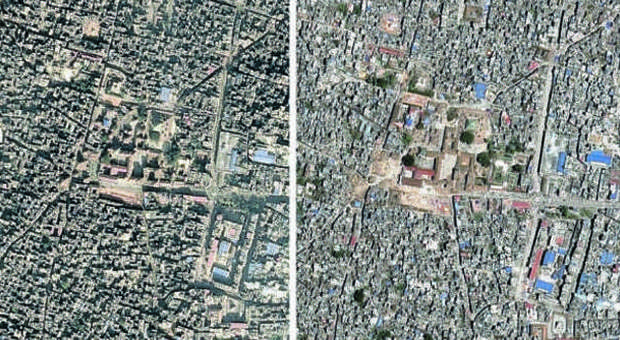 Le immagini dal satellite mostrano i danni del terremoto