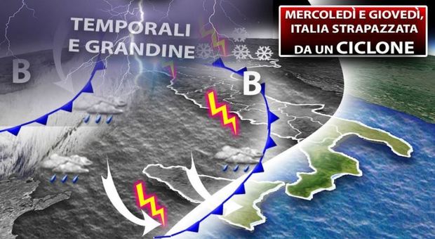 Meteo, torna il maltempo sull'Italia: sarà una settimana di temporali e grandine