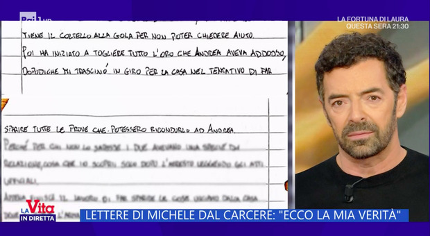 Omicidio Cairate, la lettera di Michele Caglioni a La Vita in Diretta: «Aiutatemi a trovare l’arma del delitto, è la prova della mia innocenza»