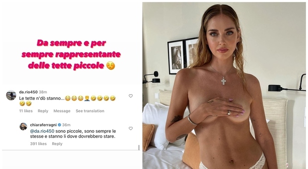 Chiara Ferragni, le critiche al seno scatenano l'ironia: «Rappresentante delle te**e piccole»