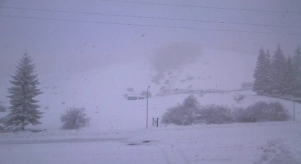 Neve questa mattina sul Monte Livata
