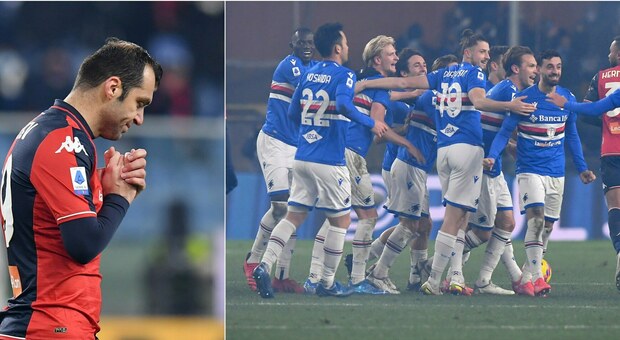 Genoa-Sampdoria 1-3, Gabbiadini e Caputo rialzano i blucerchiati. Sheva fallisce il primo derby