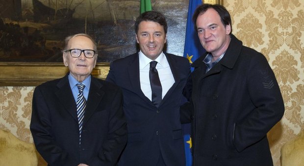 Renzi incontra Tarantino e Morricone a Palazzo Chigi