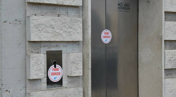 L’ascensore guasto sotto i Mulini ad Ascoli Piceno