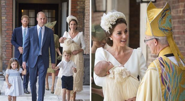 Battesimo del principino Louis, le foto ufficiali della famiglia reale. Kate Middleton in bianco e lo sgarro a Meghan Markle